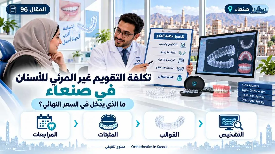 تكلفة التقويم غير المرئي للأسنان في صنعاء: ما الذي يدخل في السعر النهائي؟