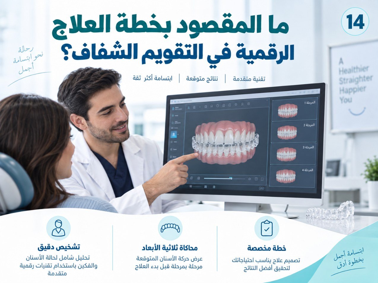 ما المقصود بخطة العلاج الرقمية في التقويم الشفاف؟