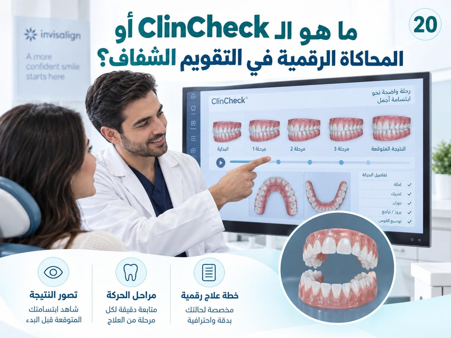 ما هو الـ ClinCheck أو المحاكاة الرقمية في التقويم الشفاف؟