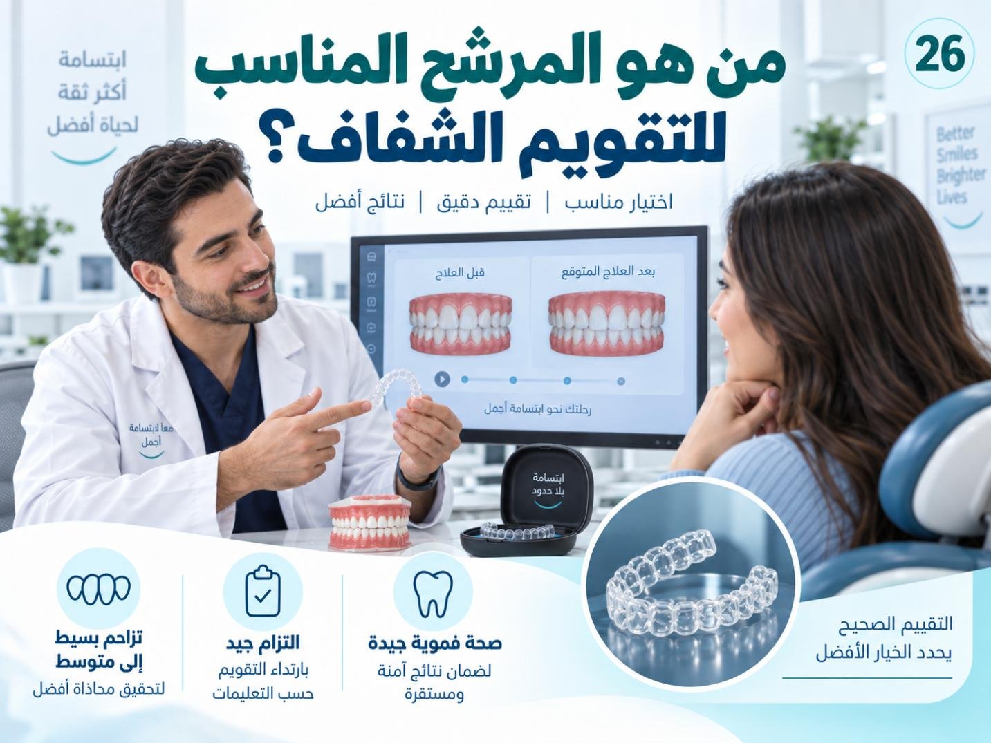 من هو المرشح المناسب للتقويم الشفاف؟