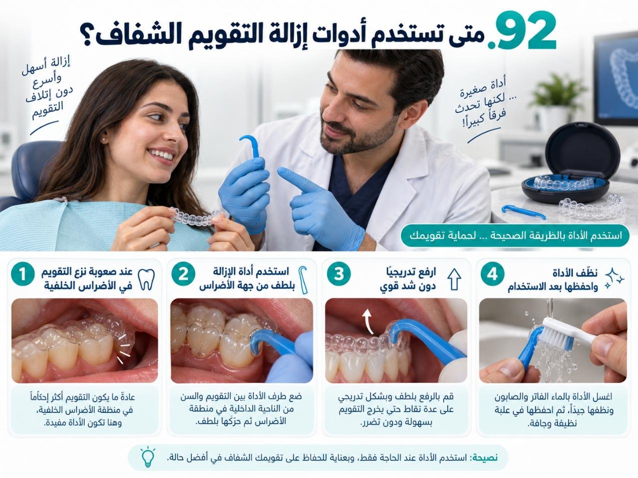 متى تستخدم أدوات إزالة التقويم الشفاف؟