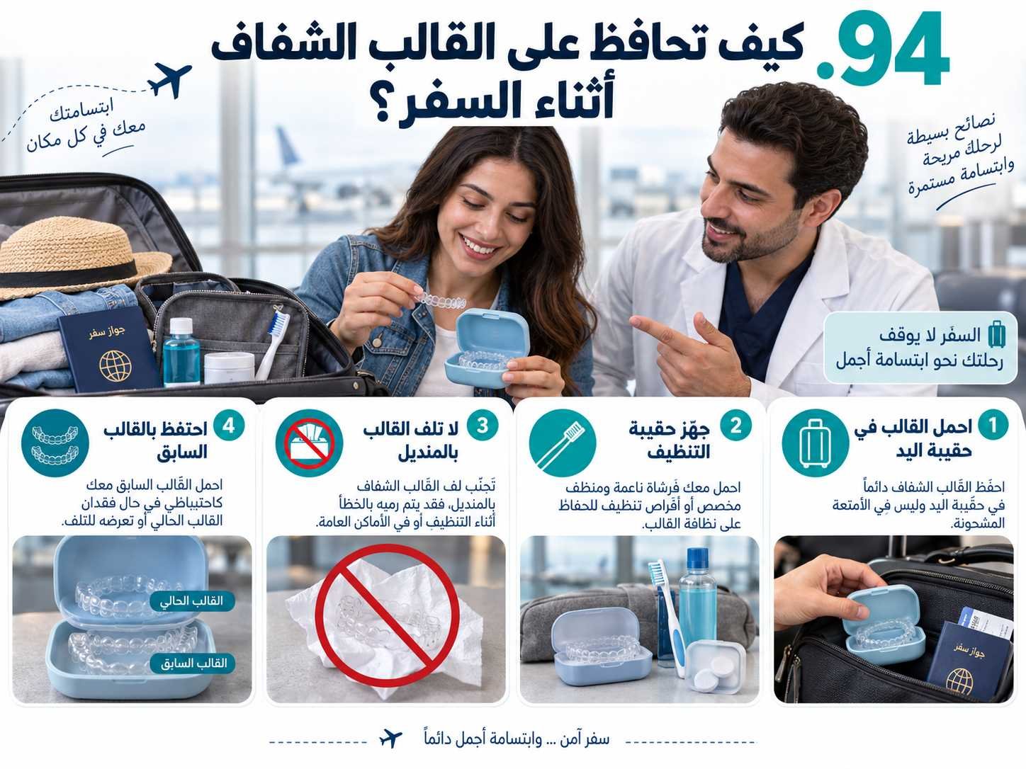 كيف تحافظ على القالب الشفاف أثناء السفر؟