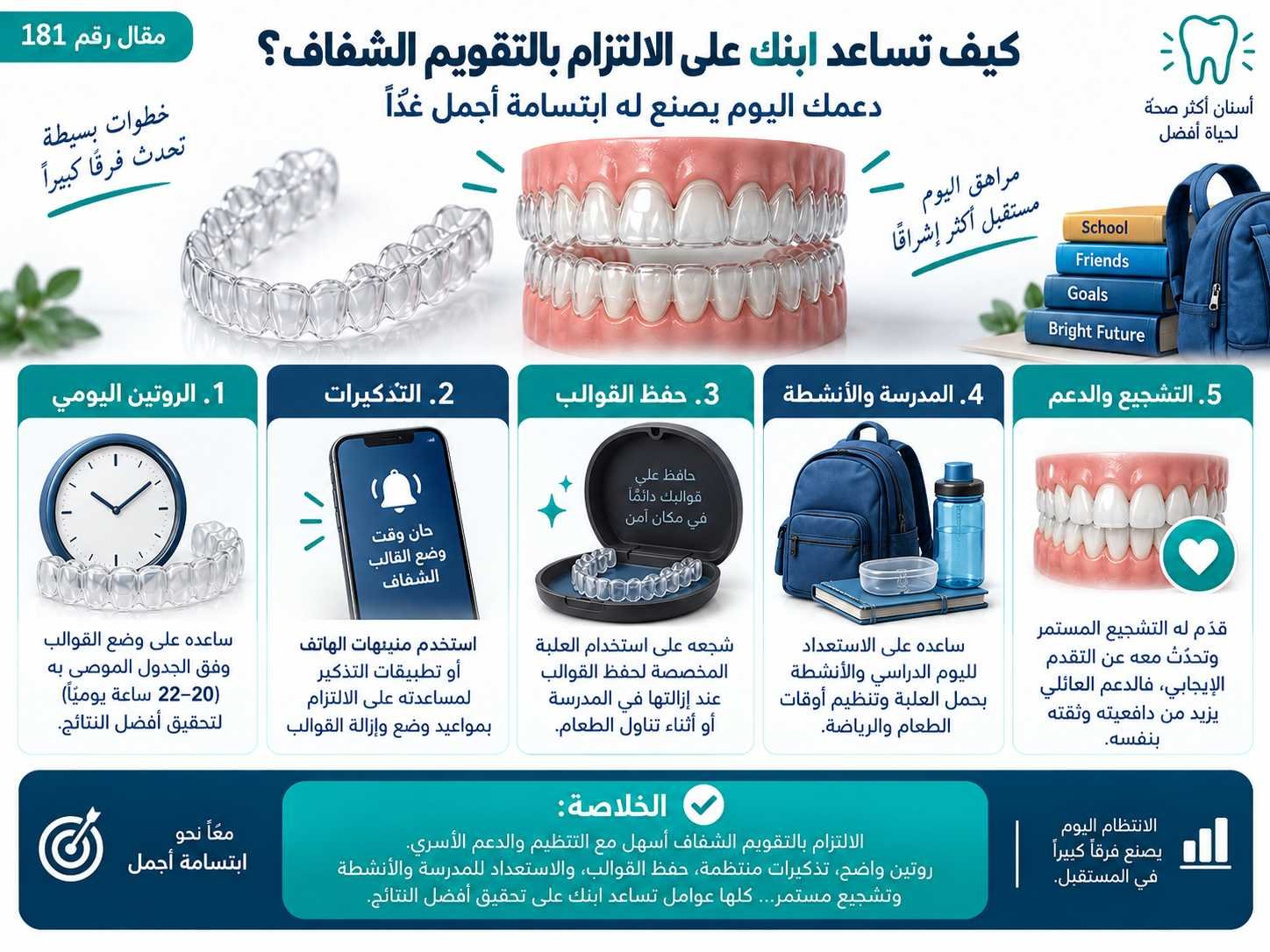 كيف تساعد ابنك على الالتزام بالتقويم الشفاف؟