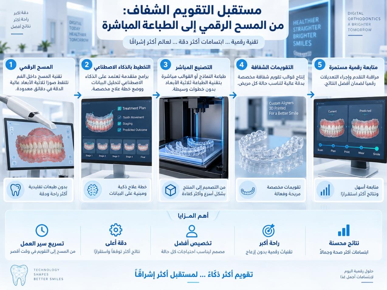 مستقبل التقويم الشفاف: من المسح الرقمي إلى الطباعة المباشرة