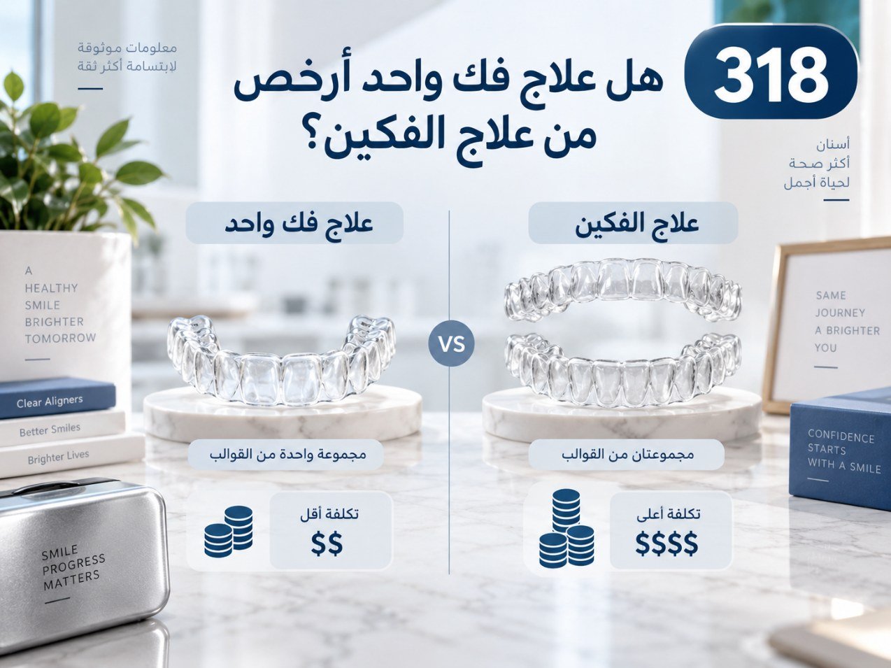 هل علاج فك واحد أرخص من علاج الفكين؟