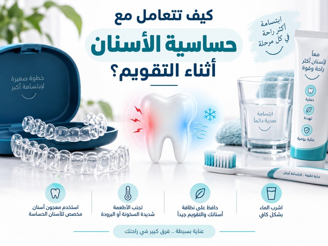 كيف تتعامل مع حساسية الأسنان أثناء التقويم؟