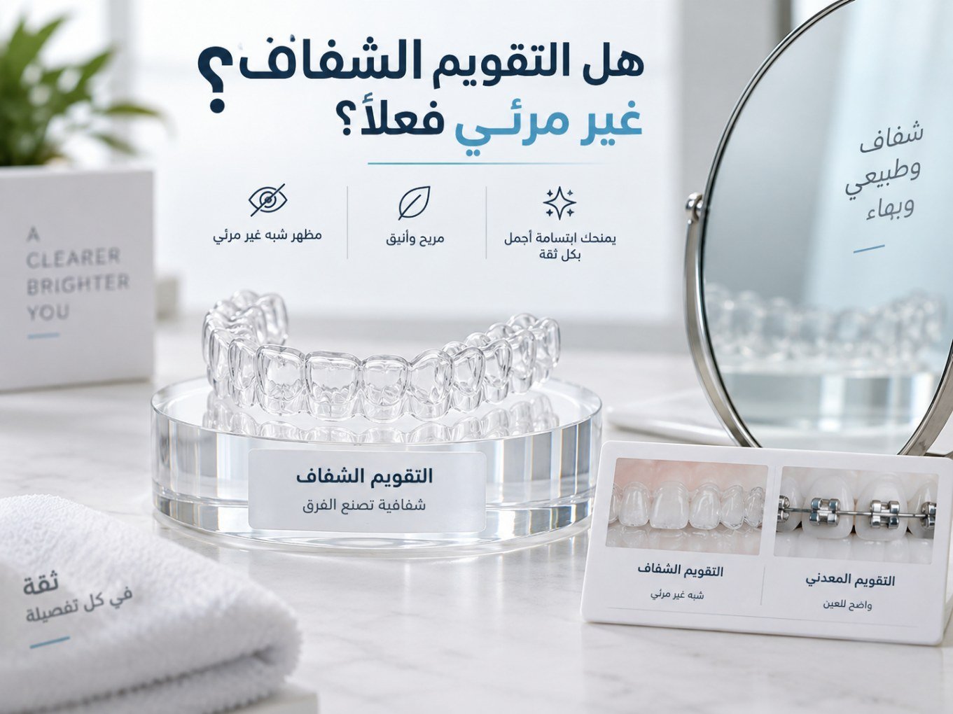 هل التقويم الشفاف غير مرئي فعلًا؟