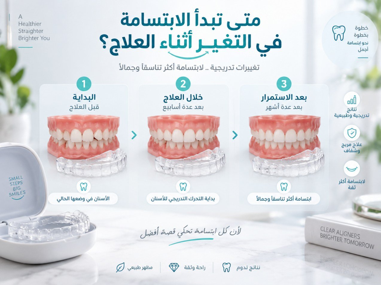 متى تبدأ الابتسامة في التغير أثناء العلاج؟