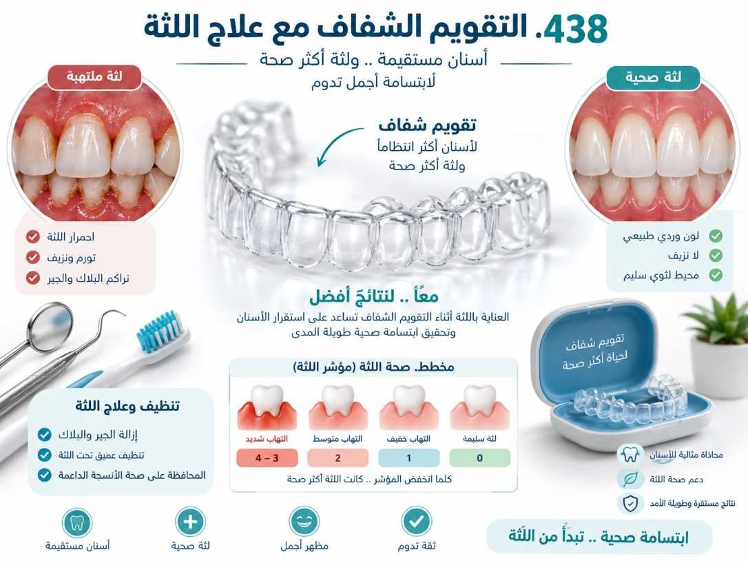 التقويم الشفاف مع علاج اللثة