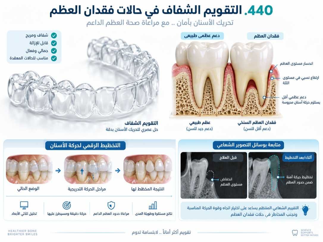 التقويم الشفاف في حالات فقدان العظم