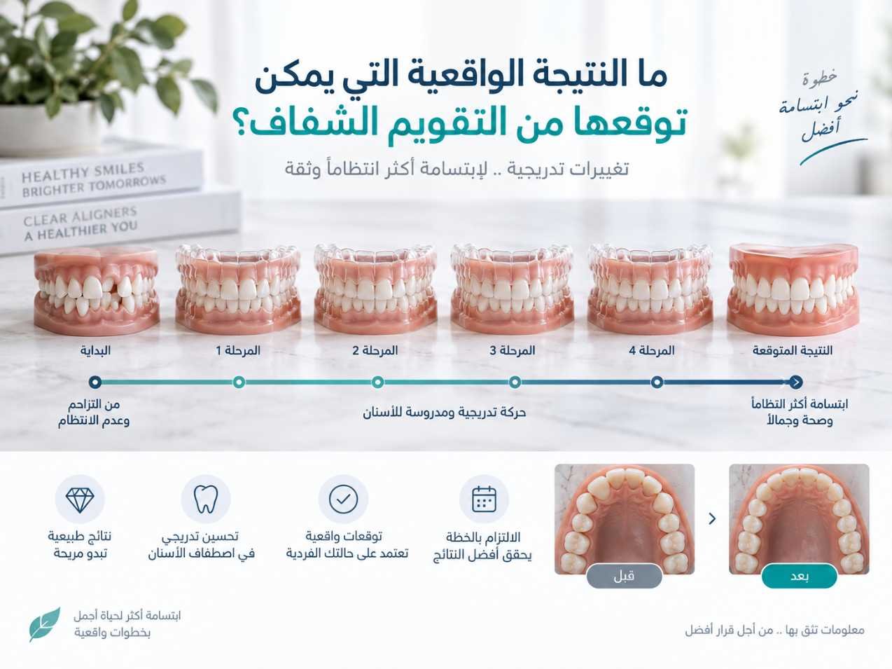 ما النتيجة الواقعية التي يمكن توقعها من التقويم الشفاف؟