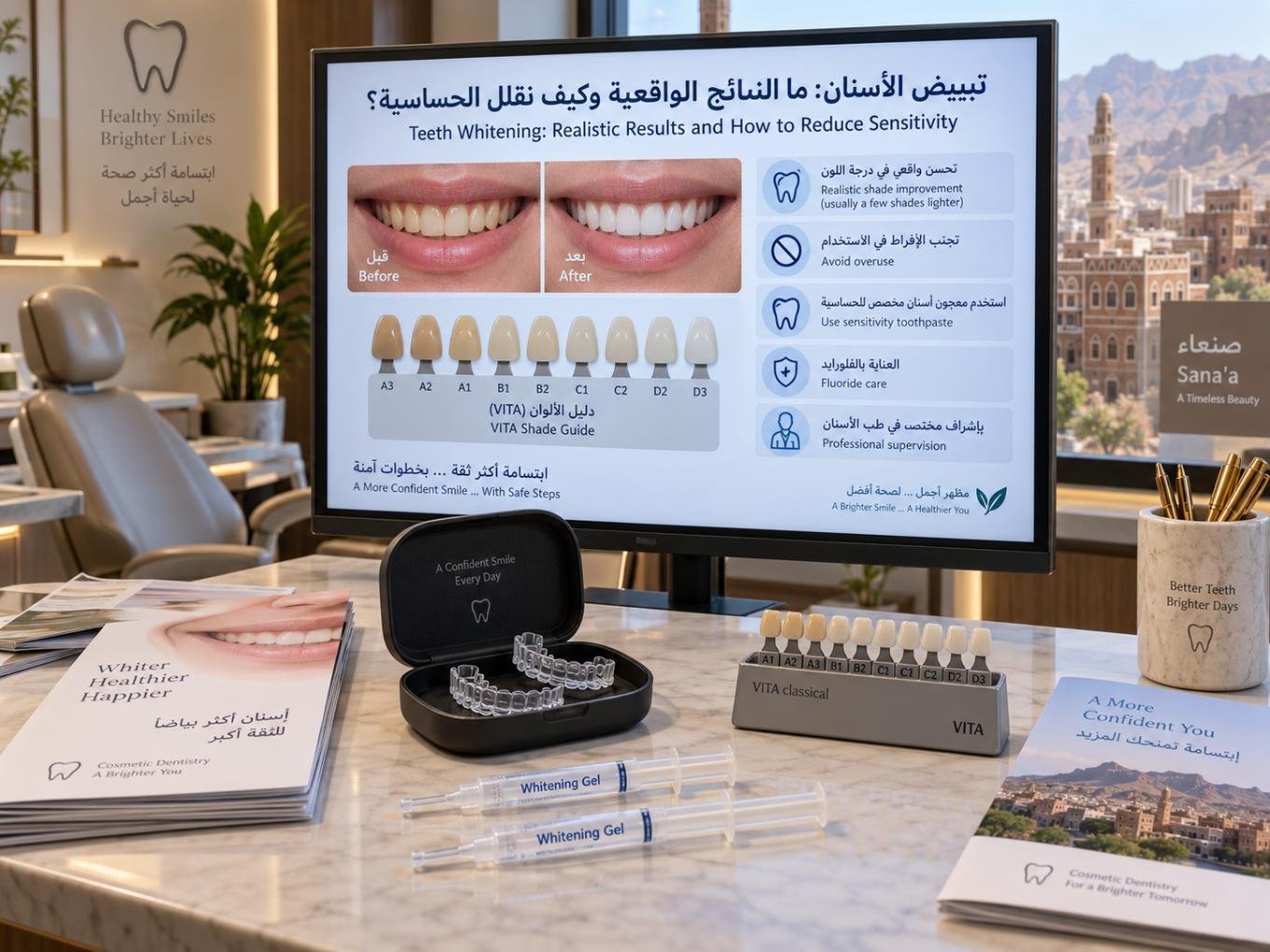 تبييض الأسنان: ما النتائج الواقعية وكيف نقلل الحساسية؟