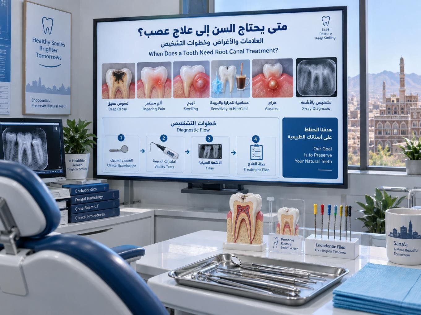 متى يحتاج السن إلى علاج عصب؟ العلامات والأعراض وخطوات التشخيص
