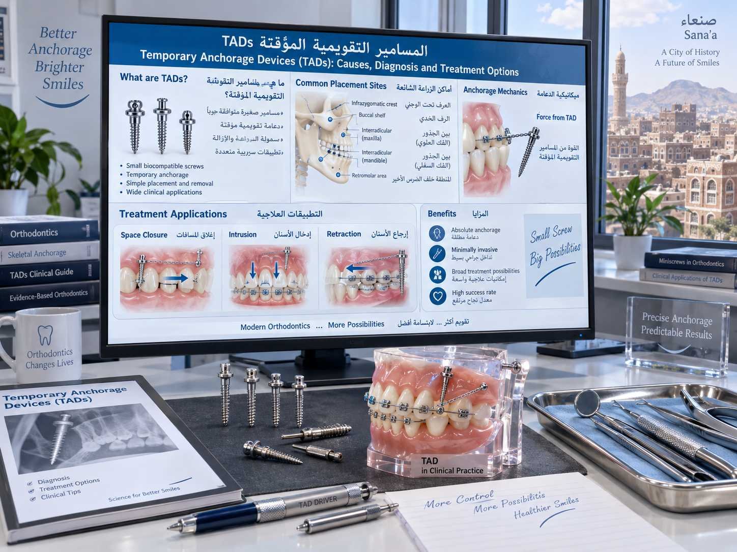 المسامير التقويمية المؤقتة TADs: الاستخدامات والخطوات والعناية