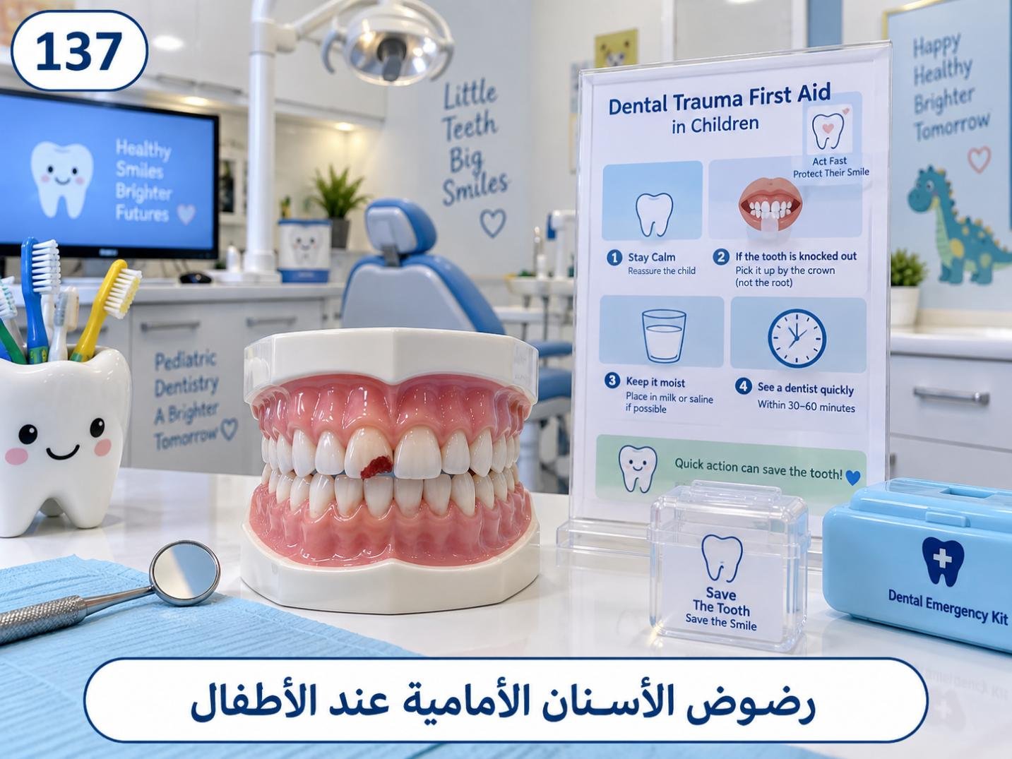 رضوض الأسنان الأمامية عند الأطفال: الأسباب والتشخيص وخيارات العلاج