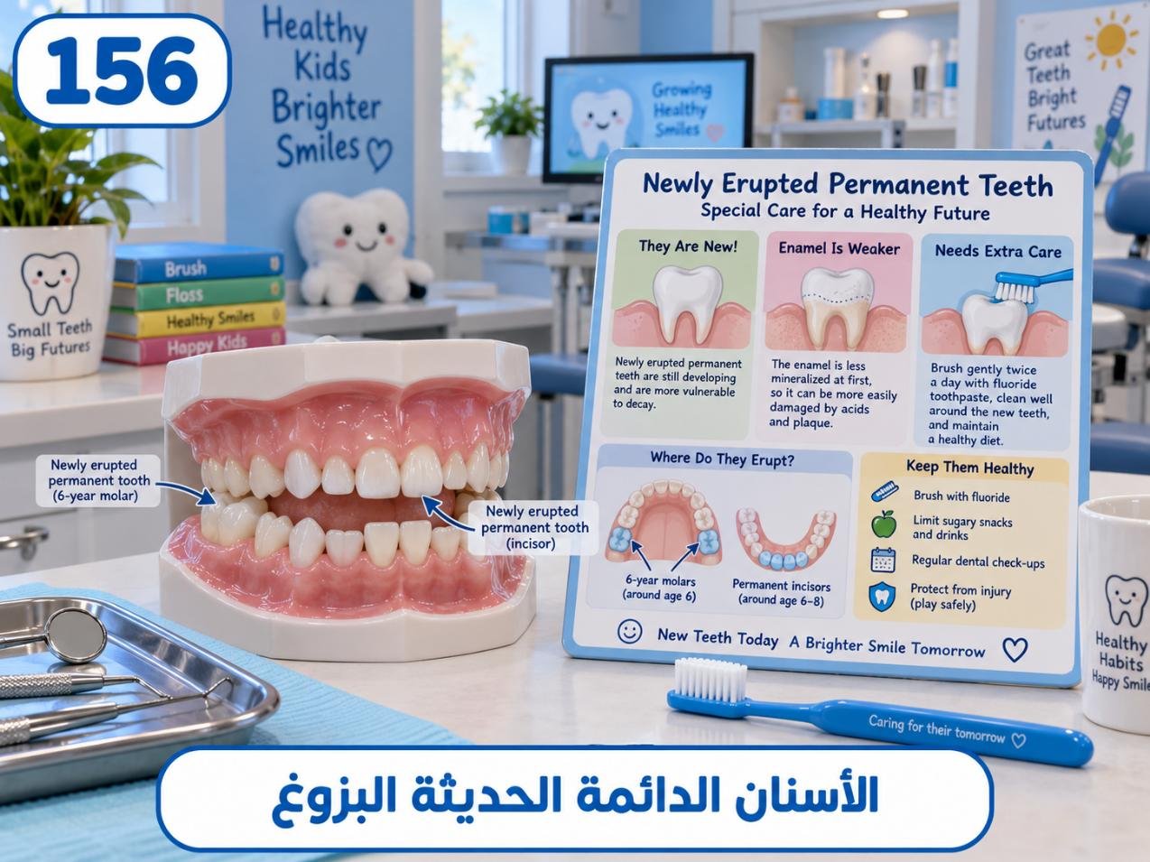 الأسنان الدائمة الحديثة البزوغ: الأسباب والتشخيص وخيارات العلاج