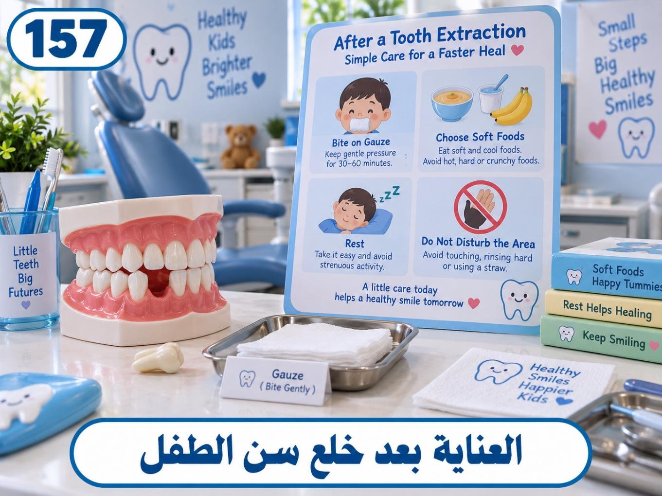 العناية بعد خلع سن الطفل: دليل عملي والخطوات المهمة