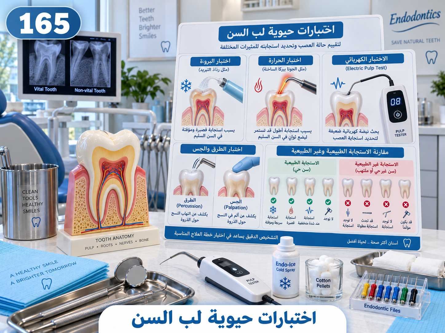 اختبارات حيوية لب السن: الدواعي والخطوات والمتابعة