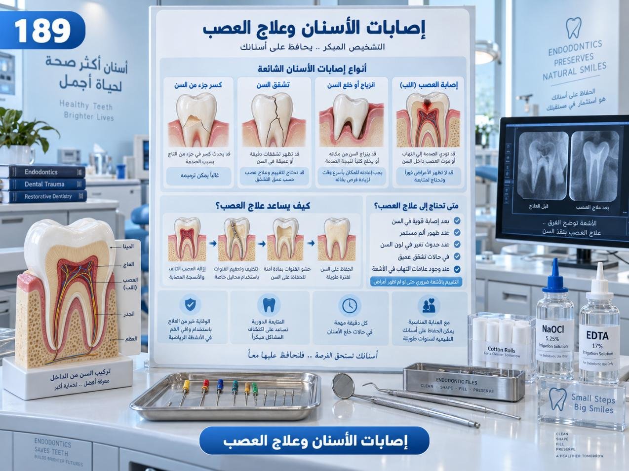 إصابات الأسنان وعلاج العصب: الأسباب والتشخيص وخيارات العلاج